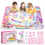 Gifts for 2-8 Year Old Girls, Luckades Unicorn Toys Water Doodle Mat for Toddlers Age 2-8 Girls Toys Unicorn Gift for Girls Age 2-8 Water Drawing Mat Educational Toys for 2-8 Year Old Girls