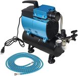 Master Airbrush Super Powerful 3/5 HP Air Compressor with Extra-Large Storage Tank, Model TC-600 - Professional High-Performance, Airflow 48 Ltrs/Minute - Hose, Regulator Water Trap, Holder