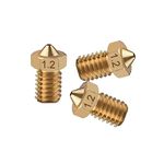 TESSERACT 1.2mm Extruder Nozzle For 3D Printer | V6 Type Brass Nozzle for 3D Printing | Made in India Compatible With E3D V6 And E3D V5 J-Head Hotend And M6 Threaded Extruder (Qty- 3 Nozzles V6 1.2mm)