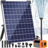 Antfraer 25W Solar Pond Pump, Solar Water Fountain Pump with 320GPH Adjustable Flow, Solar Water Pump with 7 Nozzles, 6.6ft Tubing, Dry Run Protection for Garden, Ponds, Waterfall, Fountain