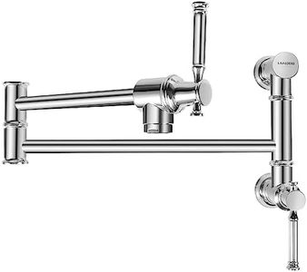Lava Odoro Chrome Pot Filler Faucet, Two-Attachment Pot Filler Wall Mount Folding Single Hole Kitchen Pot Filler Swing Arm, PF312-C