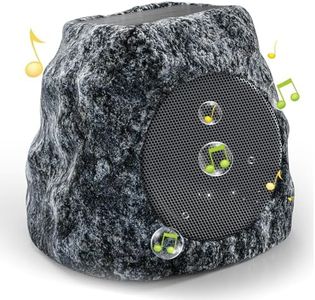 Outdoor Rock Speaker 30W Deep Bass Multi-Sync up to 100 Speakers Auto-Pairing, IPX7 Waterproof Solar-Powered Bluetooth Speaker Perfect for Pool, Garden, Patio, Ideal for Music Entertainers - 1 Pack