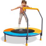 3FT Foldable Trampoline for Kids - 36” Mini Small Trampoline with Handle Bar, Height-Adjustable, Max Load 100LBS, Ideal for Toddler Baby Jumping Mats & Outdoor Workout Adventures