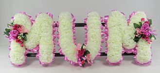 Customisable Artificial Silk Flower Letter Name Tribute for Funeral or Grave | Any 3 Letters MUM DAD NAN SON