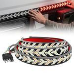 Truck Tailgate LED Light Strip Recoil Signal Bar 2026 Upgrade Rear Warning Bar Red Amber Lighting Flexible Waterproof Tailgate Light for Car