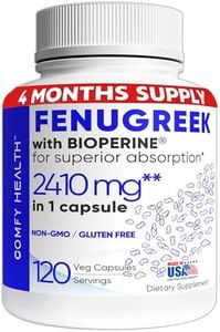 Fenugreek Seed Extract with Bioperine, 2410 mg, Maximum Strength and Increase Absorption, Potent Supplement for Women and Men, Seed Powder Supplements Pills, 120 Capsules