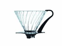 Hario V60 Glass Coffee Dripper Pour Over Cone Coffee Maker Size 03, Black