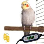 Arigoul Adjustable Temperature Heated Bird Perch - Ideal Winter Warming Solution for Parrots, Parakeets, Bird Cages,Heating Station Rod 1.4 X 7.9 Inches(20cm)