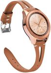 TOYOUTHS Compatible with Samsung Galaxy Watch 7/FE/6/5/4/Active 2 40mm 44mm Band, 20mm Leather Strap for Galaxy Watch 6 Classic 43mm 47mm/Watch 5 Pro 45mm/Watch 4 Classic/Watch 3 41mm Bands, Brown