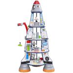 KidKraft Rocket Ship Wooden Play Set for Kids with Space Shuttle, Space Station with Crane, Astronaut and Alien Action Figures Included, Kids' Toys, 63443