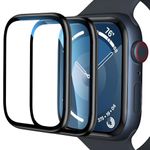 IQShield (2 Pack) Titanium Alloy Tempered Glass Screen Protector Guard For Apple Watch Series 9/8/7 45mm, [installation Frame] Metal Frame [Upgrade Zero Bubble] - Black