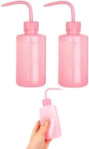 Botella de enjuague de 150 ml para pestañas, 2 botellas rosas con boquilla en ángulo, botella de lavado de pestañas de plástico, botella de compresión para herramientas de extensión de pestañas para