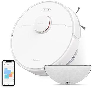 dreame D9 Max Aspirateur Robot Laveur 2 en 1, Navigation LDS Intelligente Laser 4 000Pa, Cartes pour sols Multiples, pour Les sols,Tapis, Poils d'animaux, WiFi/Alexa/App Contrôle, Blanc