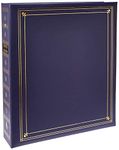 Pioneer Photo Albums 3-Ring Bound Bay Blue Leatherette Cover with Gold Accents Photo Album for 4 by 7-Inch, 5 by 7-Inch and 8 by 10-Inch Prints