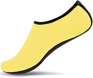 JACKSHIBO Water Shoes for Women Men Quick-Dry Aqua Water Socks Barefoot Shoes for Cruise Essentials Swimming Beach Pool Yoga Surf, Yellow 1, 5.5-6.5 Women/4-5 Men