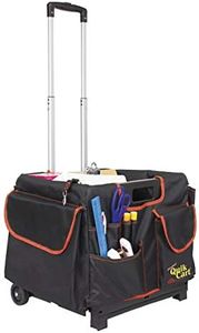 dbest products 01-802 Quik Cart Pockets Bundle Caddy Organizer Teacher Tote Rolling Crate Mobile Tool Storage Fabric Cover Bag, Black