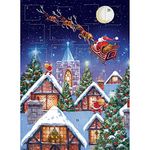 Advent Calendar Santa Sleigh Night Glitter Finish