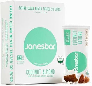 JONESBAR (Coconut Almond, 12 Count (Pack of 1)) USDA Organic Fruit & Nut Bar, Non-GMO, Kosher, Vegan, Gluten Free, Simple Snack Bar