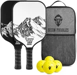 Pickleball Paddles Set of 2 | Lightweight & Powerful | Durable Unibody Construction | Textured Carbon Surface & Honeycomb Core | Pickleball Set Includes 4 Pickleballs, & Carry Case | USAPA Approved