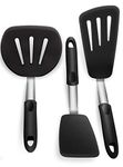 Turner Spatula Set, Kitchen Spatulas Turner, Stainless Steel & Premium Silicone | Non-Stick 600F Heat Resistant Utensils for Cooking, Flipping and Pressing 3Pack