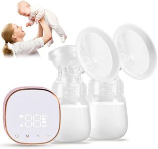 Sacaleches Electricos, Doble Portátil Extractor de Leche Recargable con 3 Modos y 9 Niveles de Succión, con Pantalla LED, Sin BPA, Extractor de Leche Materna Recargable para viajes y hogar (Rosa)