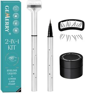 GEMERRY Lower Lashes Stamp Waterproof & Long Lasting 2 in 1 Bottom Eyelash Stamps Kit With Ink(Black)