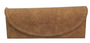 Bhavya Optic Suede Leather Sunglass Case Spectacle Case Elegant Looking Eyeglass Case Flip Case for Spectacles Multipurpose Case (Tan)