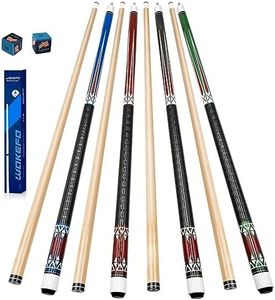 Wakefa Pool Sticks Set of 4-58 Inch Maple Wood Pool Sticks, Pool Cue Stick Include 4pcs 18~21 oz Billiard Cue Sticks and 2pcs Pool Chalk, Pool Table Sticks Suitable for Bars, Club, Pool Table