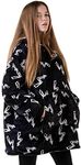 The Big Softy Oversized Blanket Hoodie Kids- Lightning Graphic Print Black Oversized Hoodie, Super Soft Sherpa Warm Hooded Blanket, Gifts for Kids, Girls, Boys, Friends- One Size Fits All