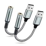 (2-Pack) USB to 3.5mm Jack Audio Ad