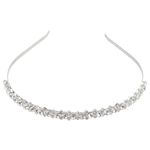 UPIQNG Rhinestone Headband Bridal Crystal Hair Band Diamond Tiara Thin Headband Birthday Wedding Party Hair Accessories for Women Girls,Sliver