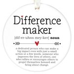 Thank You Difference Maker Gift Ceramic Ornament Keepsake Work Anniversary Inspiration Gifts for Boss, Coworker, Leadership, Manager, Caregiver, Mentor, Volunteer