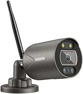 EVERSECU WiFi Security Camera Outdoor HD 1080P IP Bullet Camera, Night Vision, Metal Shell, 2-Way Audio, Motion Detection, SD Card Record, Remote Access, RTSP, Tuya Smart APP, ONVIF Conformant