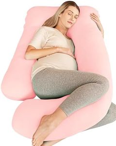 Cute Castle Cooling Cover Pregnancy Pillows, Soft U-Shape Maternity Pillow with Removable Cover - Full Body Pillows for Adults Sleeping - Pregnancy Must Haves - Jumbo 57 Inch - Pink