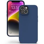 YATWIN Silicone Back Case for iPhone 13, Soft-Touch Phone Back Cover for Apple iPhone 13 - Dark Blue