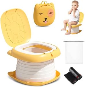 Portable Potty Training Toilet Seat for Toddlers Boys and Girls， Travel Potty Foldable, Toilet Apply Outdoor, Camping, Indoor (Yellow) by Yszawmx, Including a roll of garbage bags