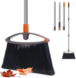 Enhanced Bristle Broom,Heavy Duty Broom with Adjustable Handle, Ideal for Cat Pets Home Kitchen Room Office Hair,(Gray)