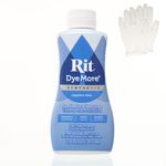 Rit DyeMore 7 Oz. Synthetic Liquid Fiber Dye Single Pack with Plastic Gloves for Clothing, Décor, and Crafts – Sapphire Blue