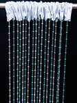 SC'S FABULOUS HOME Fancy Double Shade Beads Strings Hanging Curtain - 7ft, Aqua + Silver