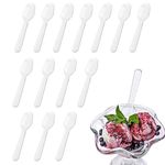 100 Pcs 2.95 Inch Disposable Clear Plastic Mini Spoons, Tasting Spoons, Small Dessert Spoons, Ice Cream Spoons for for Crafts, Tasting, Sampling and Parties