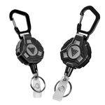 Bemece 2 Pack Retractable Keychain, Heavy Duty Carabiner Badge Holder with 29" Steel Cord…