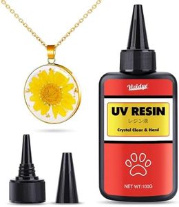 UV Resin 100g - Crystal Clear Low Odor Ultraviolet Curing Hard Type Glue Epoxy Resin for DIY Jewelry Making, Crafts - Transparent Bubbles Free Solar Cure UV Resin for Resin Mold, Casting, Paintings