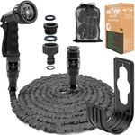 HOMOZE Expandable Garden Hose 50ft Hose Pipe Expandable with 3/4", 1/2" Fittings, Anti-Leakage - Flexible Expanding Hose with 10 Function Spray Gun