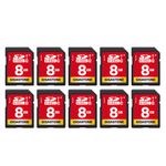 Gigastone SD Card 8GB 10-Pack UHS-I U1 Class 10 SDHC Memory Card Full HD Video Canon Nikon Sony Pentax Kodak Olympus Panasonic Digital Camera