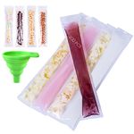 200 Pcs Popsicle Bags Disposable DIY Ice Pop Mold Bags BPA Free Popsicle Maker with Ziplock Healthy Homemade Snack Food Bag Yogurt Sticks Juice&Fruit Smoothies Ice Candy Pops With Funnel (2.2*11 in)