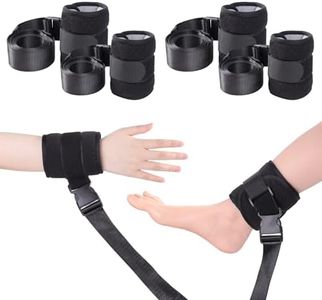 GRLEAYIE Medical Restraint Band，Ankle and Wrist Restraints for Seniors with Dementia,Bed Restraint with Adjustable Buckle for Queen Size Bed(4 Pcs)