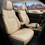 FREESOO 1:1 Fit for Subaru Forester Seat Covers 2024 2023 2022 2021 2020 2019 - Custom Fit Seat Covers Full Set for Subaru Forester - Luxury Waterproof Leather Car Seat Covers - Beige