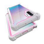 KSELF Case for Samsung Galaxy Note 10 Plus Case with Screen Protector, Full Body Protective Hybrid Dual Layer Shockproof Acrylic Back Case Cover for Galaxy Note 10 Plus 5G 6.8 inch (White Pink)
