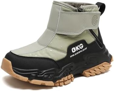 BKGywcs Kids Waterproof Snow Boots Anti-Slip Insulated Easy Zip