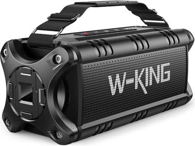 W-King Bluetooth Speaker, 90W Peak 50W RMS IPX6 Waterproof Loud Speakers Bluetooth Wireless, Outdoor Portable Bluetooth Speakers Subwoofer Deep Bass/Bluetooth 5.0/Power Bank/40H Play/TF/AUX/NFC/EQ